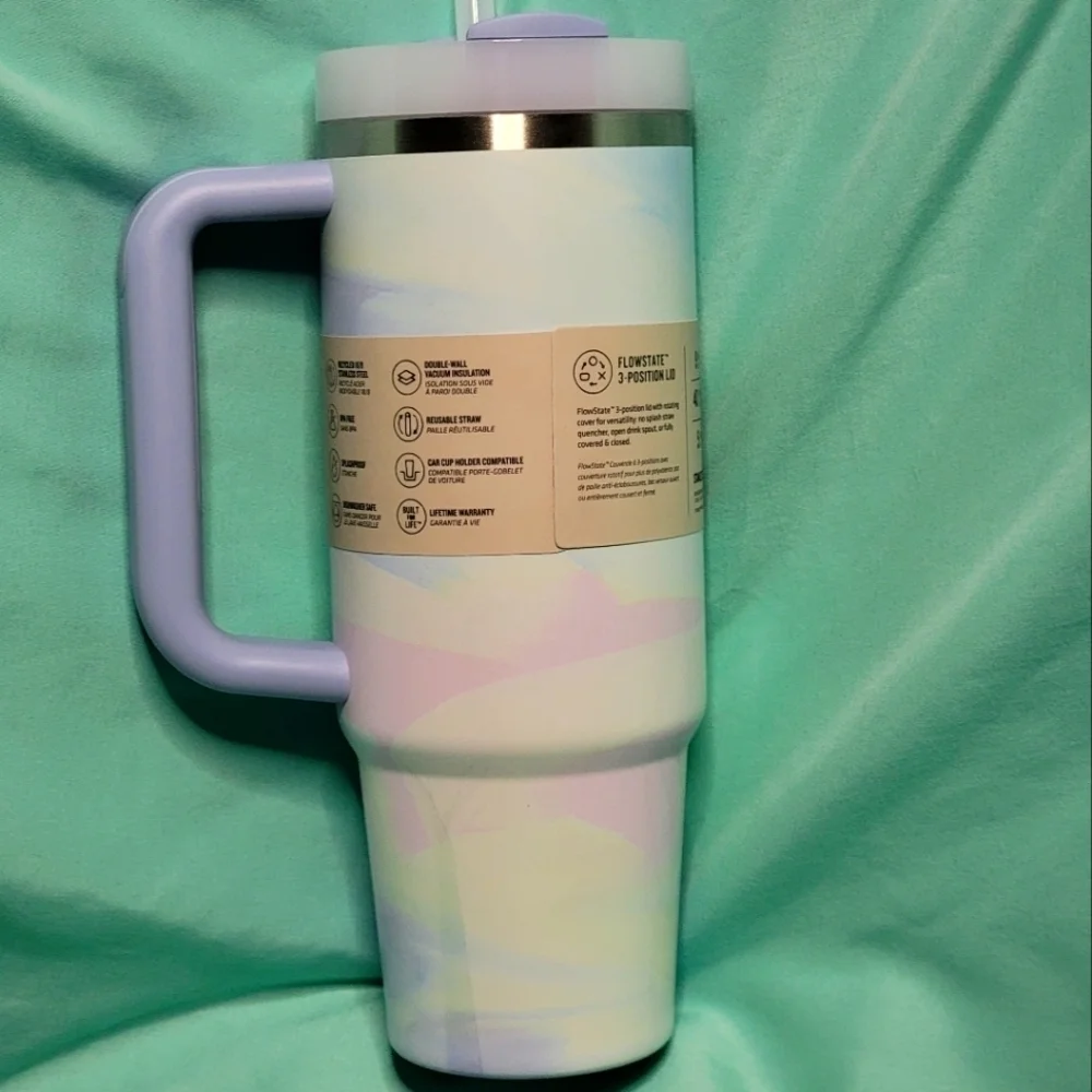 Brand New Stanley 30 oz. Quencher H2.0 FlowState Tumbler Cool Serene Brushstroke - Picture 2 of 4